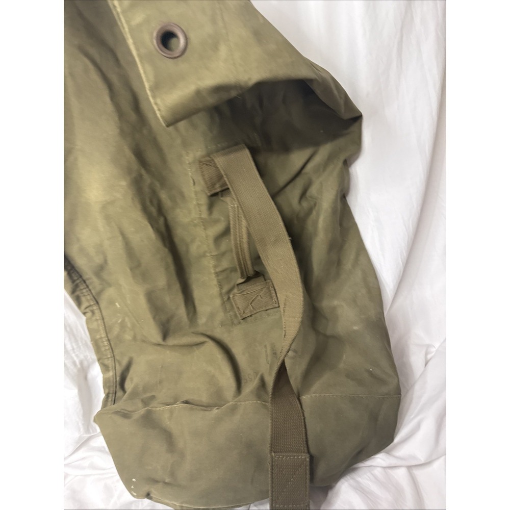 Vintage US Military Canvas Duffle Bag Army Green Distressed GI Sea Bag Large 40"